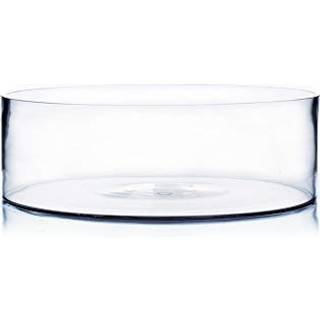 WGV -cylindervase ?ben bredde 12 """" H?jde 4 """" Ryd flad Pan Style Container Planter Terrarium Blomster Centerpiece til bryllupsfest Begivenhed Ho