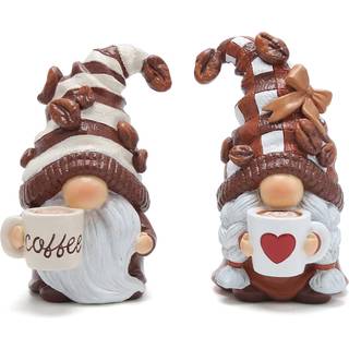 Hodao 2pcs kaffe nisser figurer - svensk tomte alf dværgindretning til bar hjem gaver