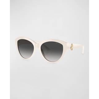 Jimmy Choo Kvinde JC5007 50088G Solbriller Acetat Hvid Grå Pantos Normal Skygge