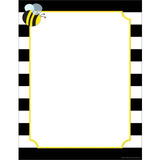 Barker Creek Designer Computer Paper Wide Stripes With Bee 8,5 x 11 Dekorativ printerpapirpapir 50 ark pr. PKG Home School and Office Supplies (7