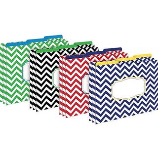 Barker Creek Nautical Chevron Designer filmapper p? 14pt lagerpakke med 12 multi-design s?t med farverige chevroner p? udenfor solide farver p? i