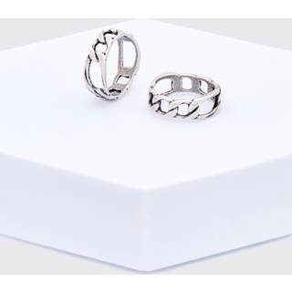 Mens Silver 2 Pack Chain Rings