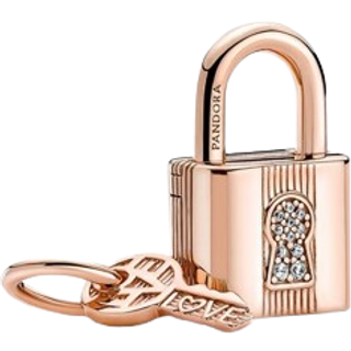 Pandora Rose Gold Padlock Key Charm - Rose Gold
