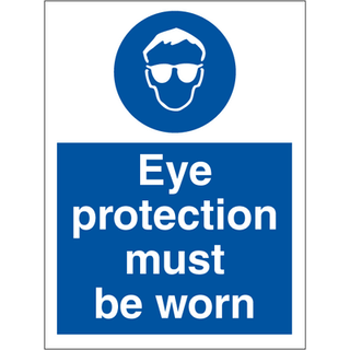 Eye protection must be worn - Plast - 200 x 150 mm