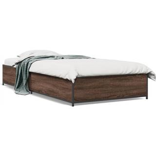 Sengestel Konstrueret Træ Og Metal Etræsfarve Brun Eg - 29 cm / 90 x 200 cm