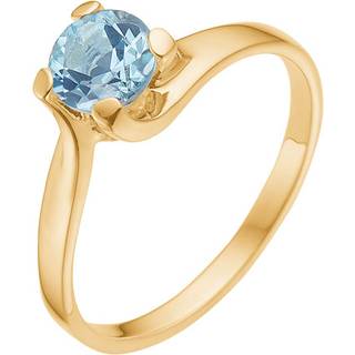 Lund Copenhagen ring i 8kt guld med blå topas - Str. 52
