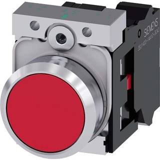 Siemens Trykknap, 22mm, rund, metal, rødflad