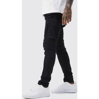 Mens True Black Skinny Stretch Carpenter Cargo Jean