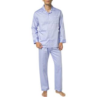 Novila Herren Pyjama blau Baumwolle & Mix Gemustert