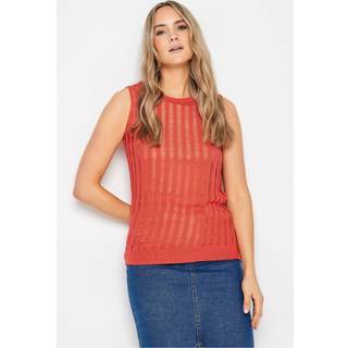 Lts Tall Coral Orange Crochet Vest Top 22-24 Lts | Tall Women's Vests & Camisoles