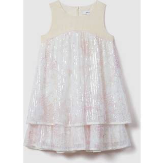 Reiss Reiss Pink Daisy Tiered Sequin Dress