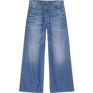 Light Denim Wide Jeans J1487 - Mid Blue Vintage - GANNI - Blå 25