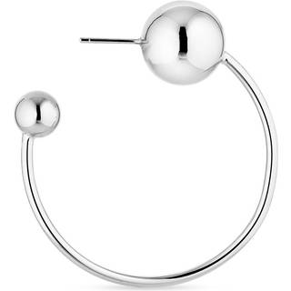 Jane Kønig - Big Sphere Hoop i blank sølv