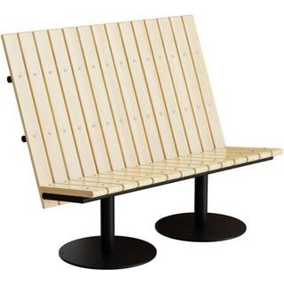 Sofa Cirkum, 2-pers høj, massiv eg, sort understel