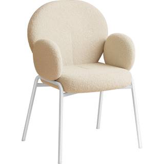 Stol Scandi polstret, Bouclé-stof - creme,pr. stk.