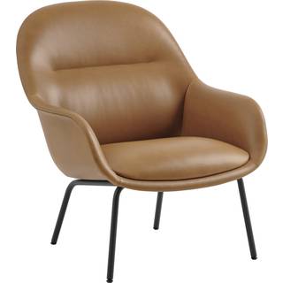 Muuto Fiber Lænestol Refine Cognacfarvet / - Lænestole Læder Sort - 33551-BLCK_COGN