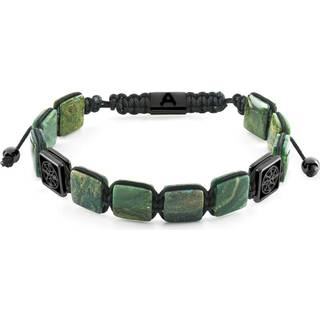 Elysian | Sort Grøn Tigerøje Flad Perle Armbånd