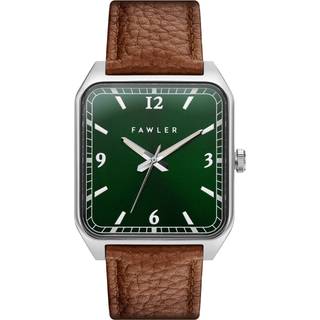 Clyde | Firkantet Sølvfarvet & Grønt Ur