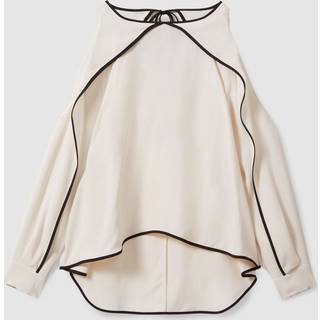 Reiss Reiss Daria Flæsekant Detail Cut Out Bluse