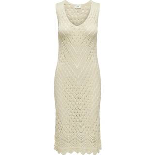 JDY - Beige - Jdysun S/L V-Neck Midi Dress Knt - X-Small