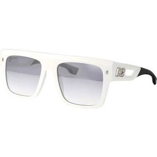 Dsquared2 Mand D2 0127/S CCP/IC Solbriller Acetat Hvid Sølv Firkantet Spejlet Skygge
