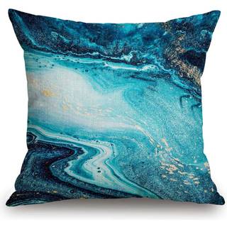 Tssohu marmor luksus havkunst agat bl? maling guld pulver bomuld linned firkant kast talje pude sag dekorativ pude d?kning pudebetr?k sofa 18 """"