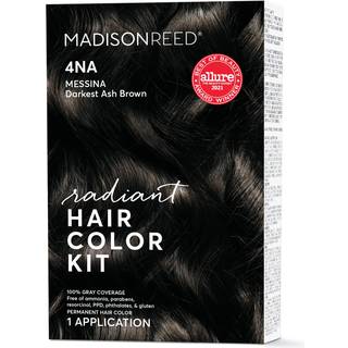 Madison Reed Radiant Hair Color Kit Darkest Ash Brown for 100% gr? d?kning Ammoniakfri 4na Messina Brown Permanent Hair Dye Pack af 1