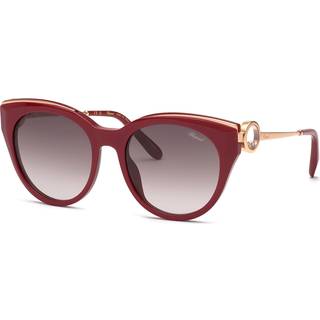 Chopard Kvinde SCHL04S 08LA Solbriller Acetat Bordeaux Brun Sommerfugl Antiblænding Skygge
