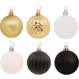 Hallmark Black Gold White Shreatfoling Christmas Ornamenter Set 30-Piece