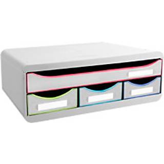 Exacompta Toolbox Skuffekabinet, 4, hvid/harlequin