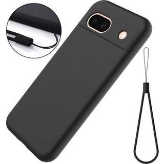 Google Pixel 8a Liquid Silikone Cover med Strop - Sort