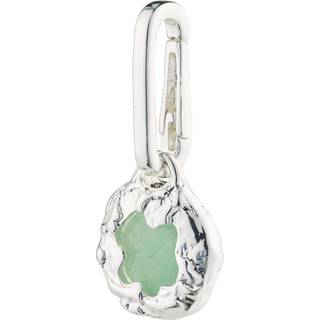 Pilgrim CHARM natural vedhæng, grøn/sølvbelagt