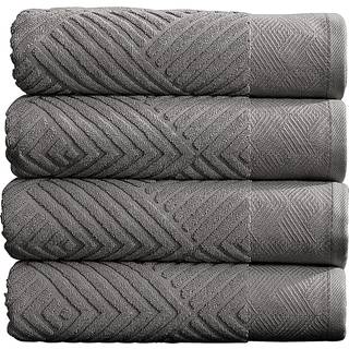 100% bomuldsbl?de badeh?ndkl?der s?t | Hurtigt t?rt og meget absorberende strukturerede badeh?ndkl?der 27 """" X 54 """" (4 Pack)