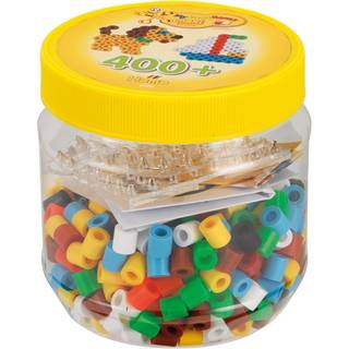 Hama Maxi perler og perleplade i bøtte gul - 400 perler