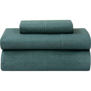 Royale senget?j 300 tr?dt?lling 100% lang h?ftek?mpet bomuldsstruktureret ark s?t - 3 stykke dobbeltbedark - 1 monteret ark 1 fladt ark 1 pudebet