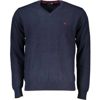 Harmont & Blaine V-Neck Embroidered Blue Sweater
