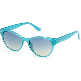 Guess Unisex GU00128 87W Solbriller Injiceret Turkis Blå Cat Eye Normal