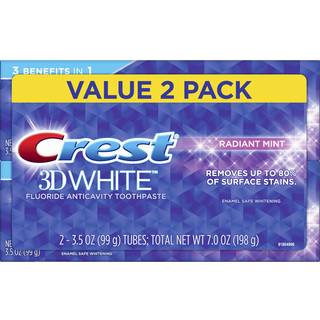 Crest 3D White Whitening Toothpasta Radiant Mint 3,5 ounce (pakke med 2)