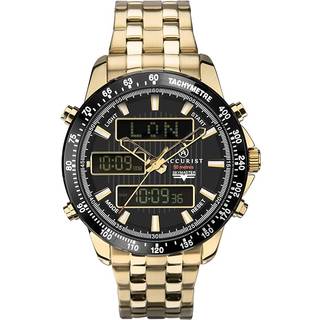 Accurist 7175 Chrono World Time Black Dial Bracelet Watch - W1876