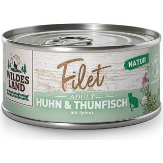 Wildes Land Vådfoder - Kyllingefilet og ren tunfisk med spinat 136.88 DKK/1 kg (12 x 80.0g)