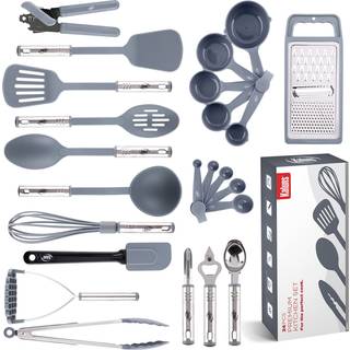 Køkkenredskaber Set 35 pcs Kogningsredskaber Sæt Nonstick og Heat Resistent Nylon Rustfrit stål Silikone Spatel Set - Kitchen Gadgets Hjem Væsent