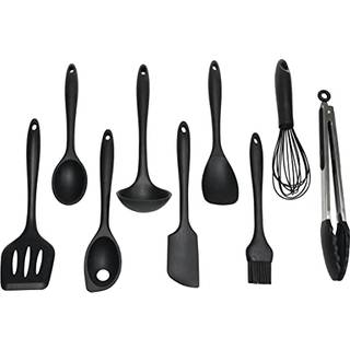 Chef Craft Premium silikone k?kkenv?rkt?j og redskab 9 stykker s?t sort