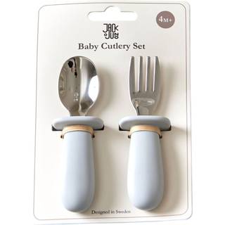 Jack o Juno Baby bestiksæt 2 dele Glacier grey