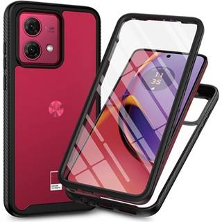 Motorola Moto G84 360 Beskyttelse Cover - Sort / Klar