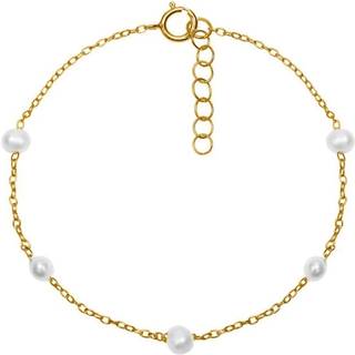 MerlePerle - Agnes perlearmbånd i forgyldt sølv med fem perler