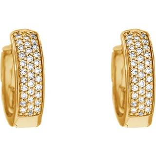 MerlePerle - Bina creoler i forgyldt sølv m. zirkonia**