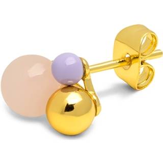 Bouguet Rose Quartz Ørering, Gold Plated