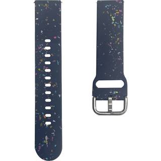Smartwatch Silikone Universal Rem (20mm) m. Terrazzo Mønster - Mørkeblå