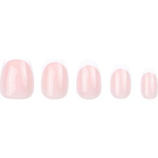 Duffbeauty - Classic French, Short Almond - Instant Pro Press-on Manicure - Duff Press-on Nails Classicfrench,almond - For Women - Hvid##Gennemsigtig