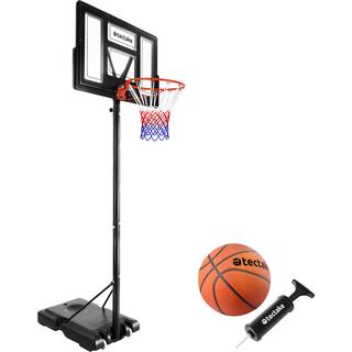 Basketballkurv Dirk, kurvhøjde 230 - 305 cm, med bold & pumpe - sort